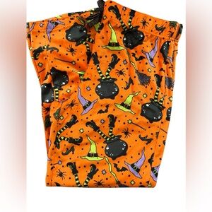 Women’s Halloween Witch Print Orange Lounge Sleep Pants, L(12-14) NWT
